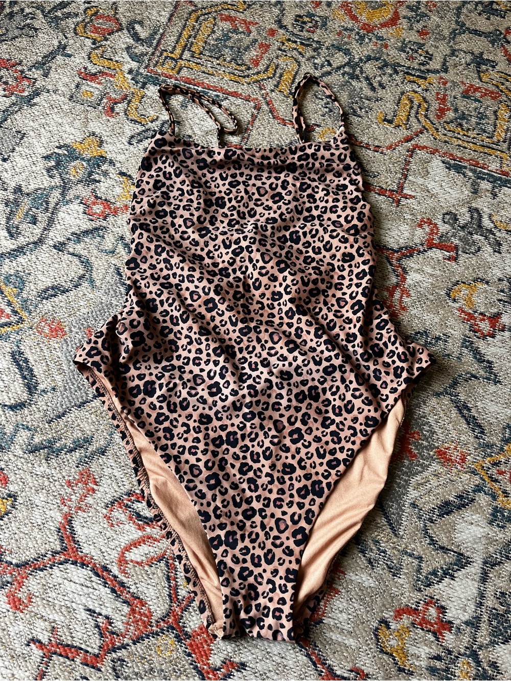 Womens' Leopard Print One-Piece Swimsuit - Pink Size L